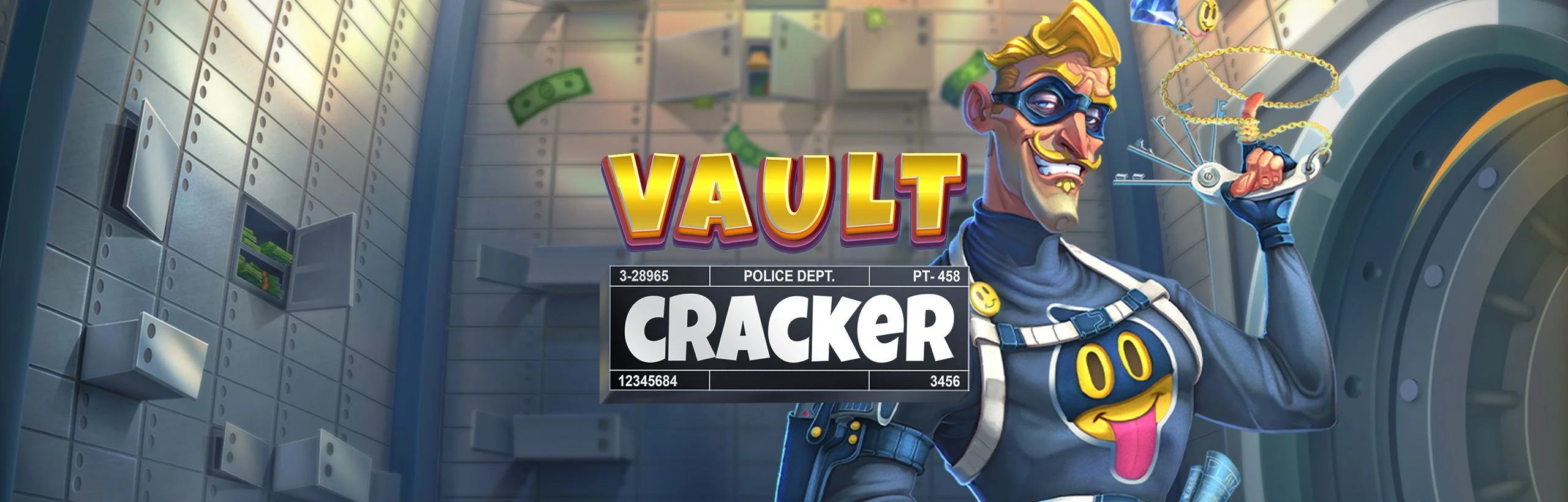 Vault Cracker slot bank vault heist atmospheric background — Red Tiger Gaming